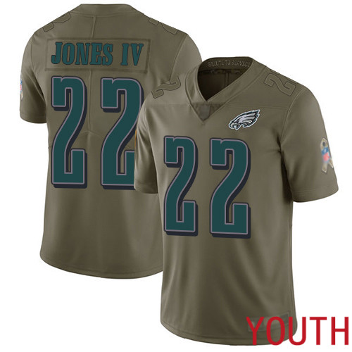 Youth Philadelphia Eagles #22 Sidney Jones Limited Olive 2017 Salute to Service Football NFL Jersey->women nfl jersey->Women Jersey